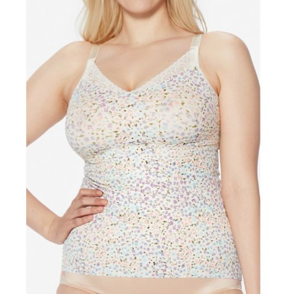 Ruby Ribbon 1800 Floral Heritage Lace Cami Tank Convertible Adjustable Size 42